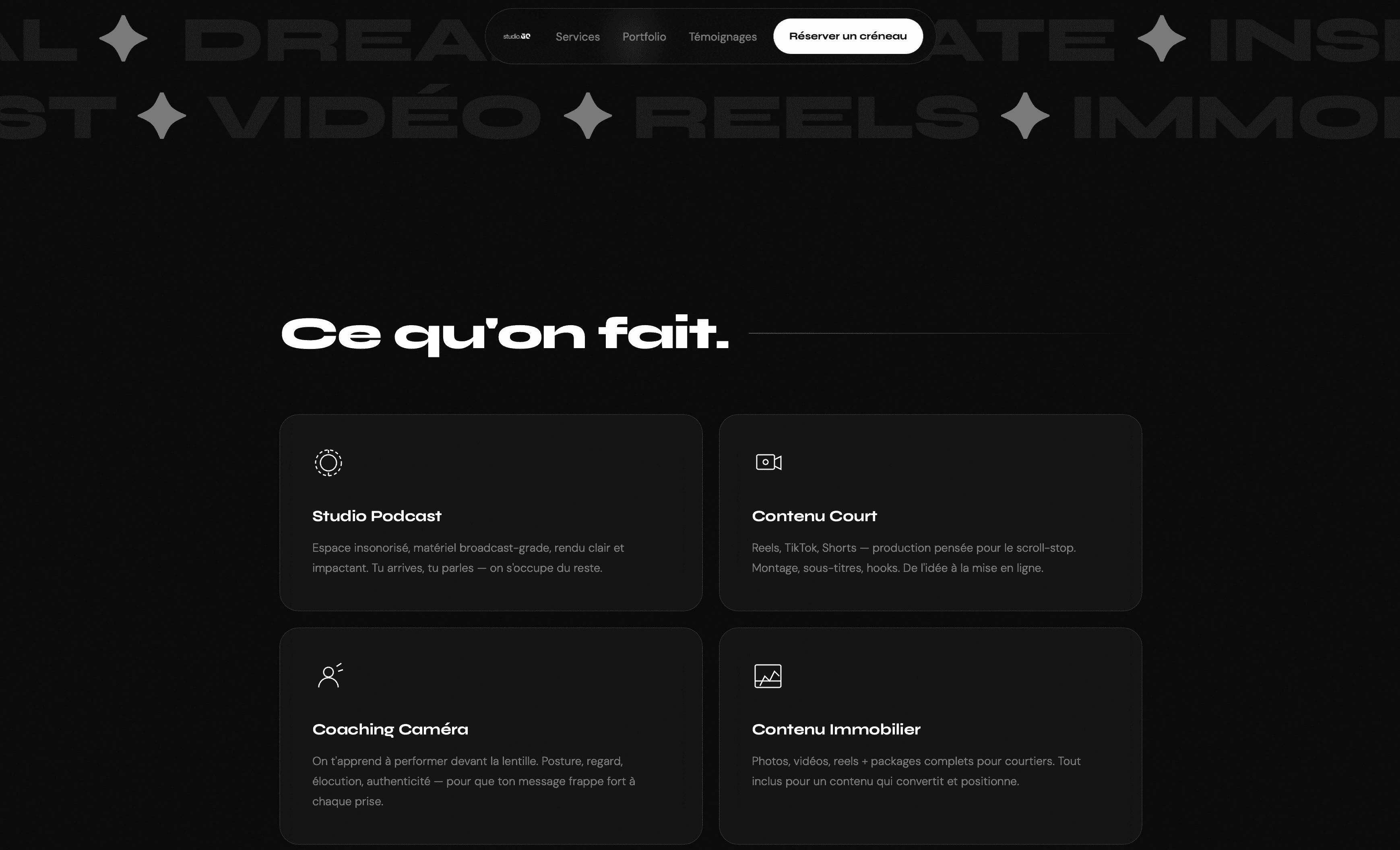 Détails de l'interface studio.GO